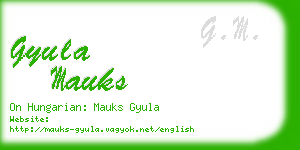 gyula mauks business card